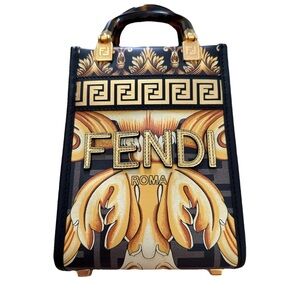 Fendi x Versace Mini Sunshine Topper Tote